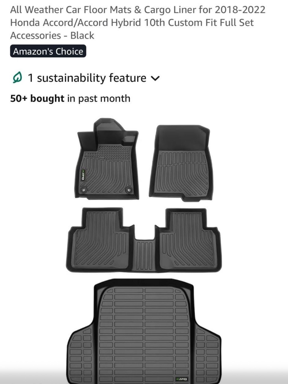 All-Weather Black Car Floor Mats & Cargo Liner - Custom Fit